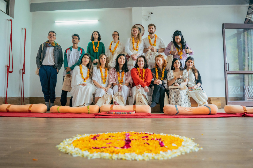 student doing yoga