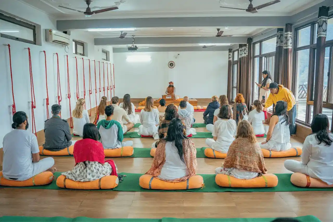 student doing yoga