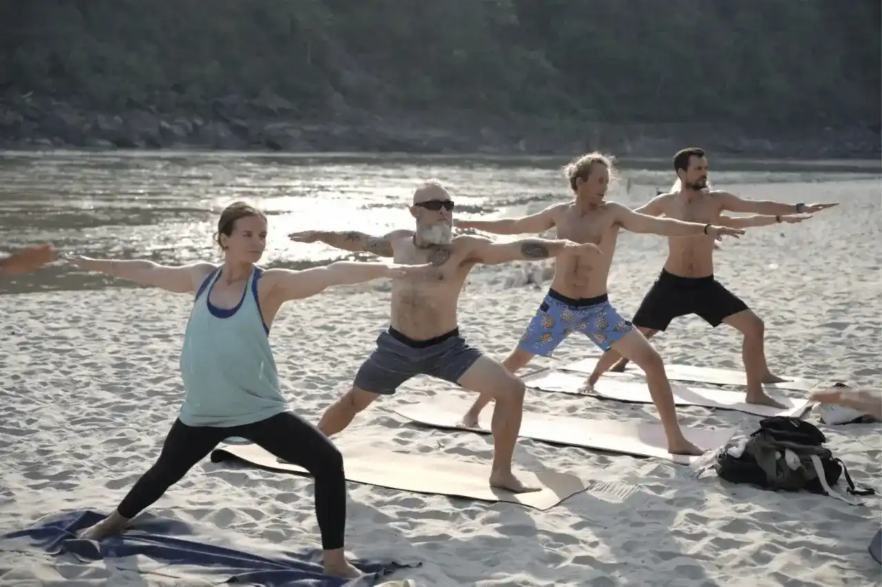 student doing yoga